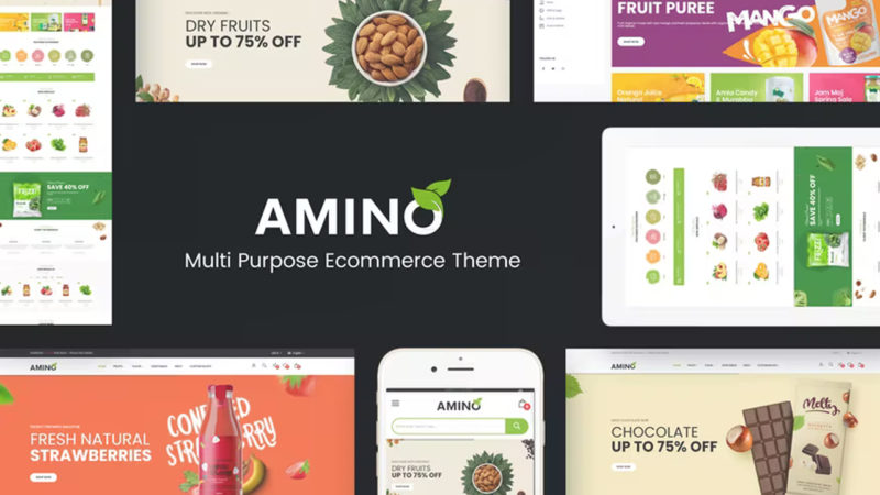 قالب اوبن كارت  Amino Organic – قالب للمتاجر الالكترونية لبيع الاغذية العضوية