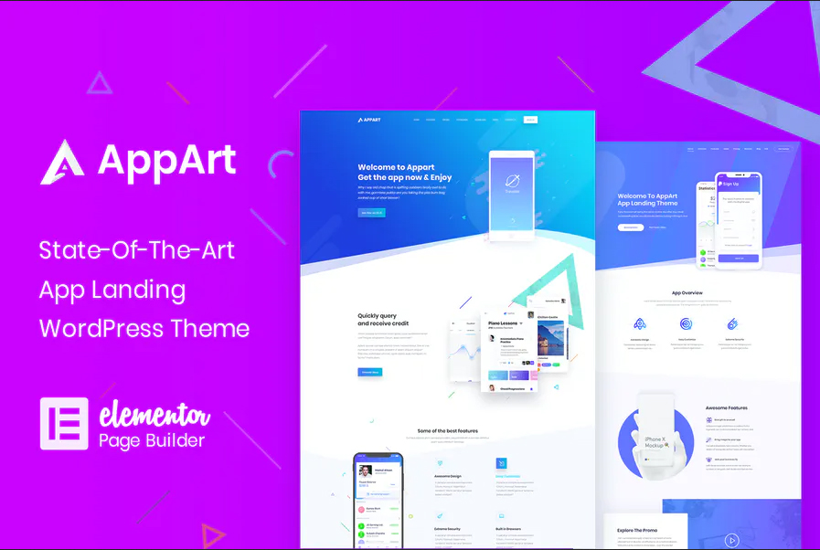 قالب ووردبريس AppArt Creative Apps – لترويج وتقديم تطبيقات الجوال