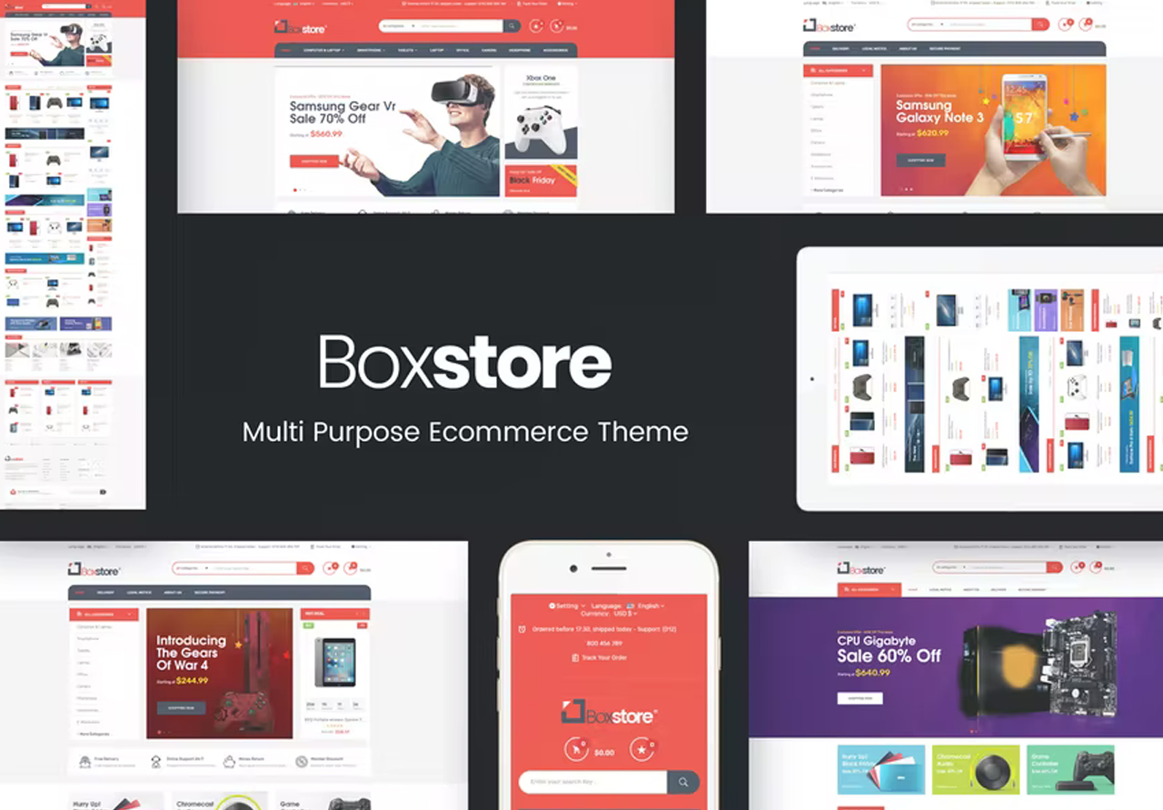 قالب بريستاشوب BoxStore – قالب متجر لبيع الالكترونيات