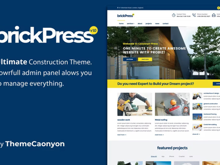 قالب جوملا BrickPress  Construction –  لشركات المقاولات