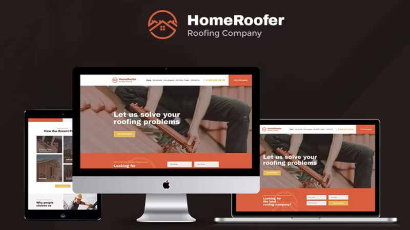 قالب ووردبريس HomeRoofer  – لخدمات تركيب الاسقف السكنية والصناعية