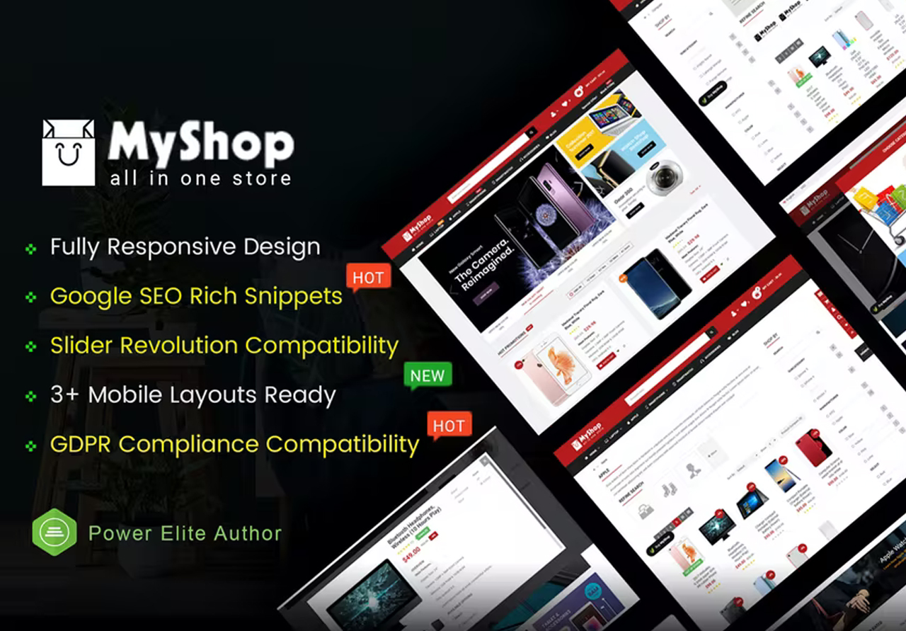 قالب اوبن كارت MyShop Multipurpose – قالب للمتاجر الالكترونية لبيع الموبايلات