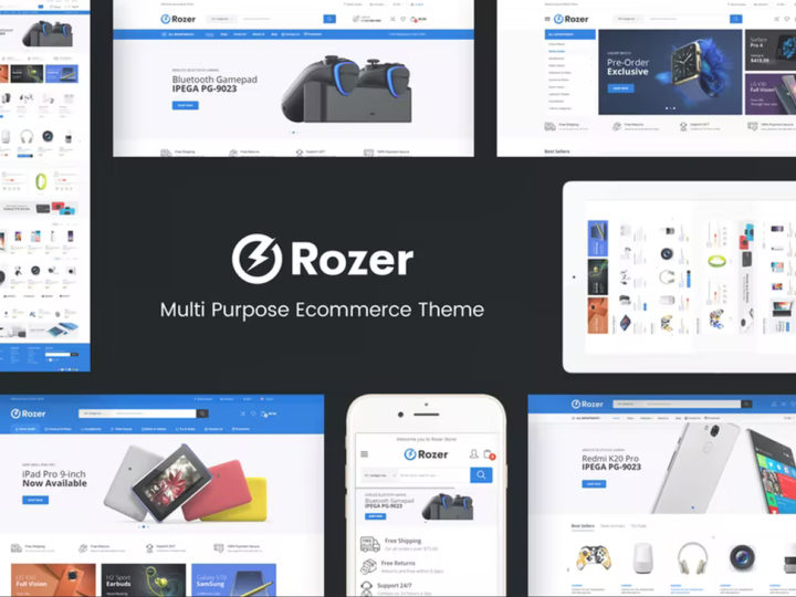قالب بريستاشوب Rozer Digital – قالب متجر لبيع الالكترونيات