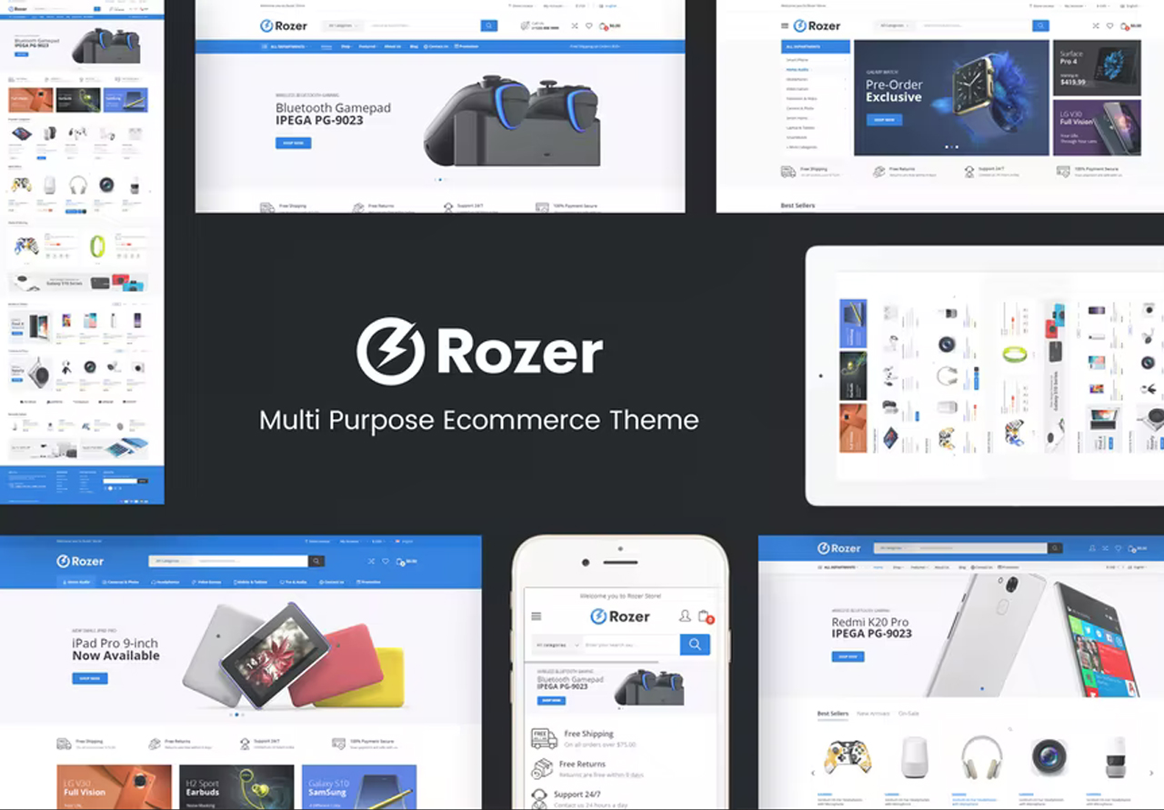 قالب بريستاشوب Rozer Digital – قالب متجر لبيع الالكترونيات