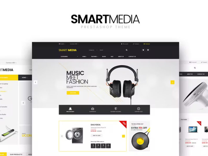 قالب بريستاشوب Smart media – قالب متجر لبيع الالكترونيات