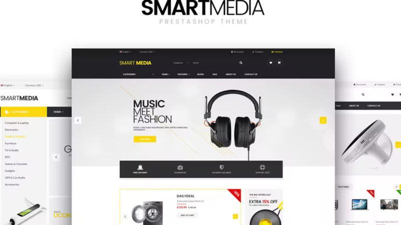 قالب بريستاشوب Smart media – قالب متجر لبيع الالكترونيات