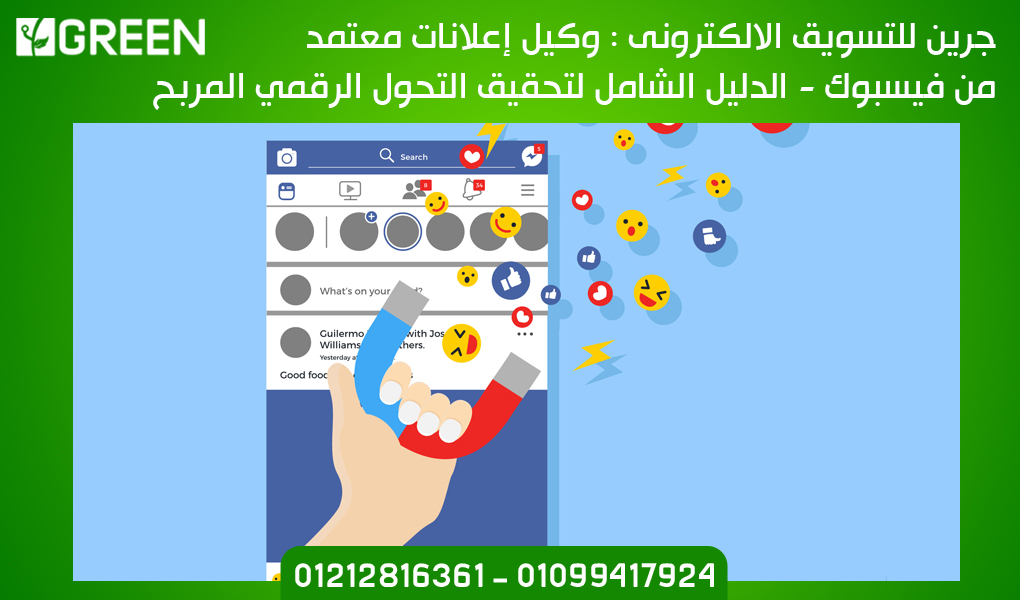 جرين للتسويق الالكترونى : وكيل إعلانات معتمد من فيسبوك - الدليل الشامل لتحقيق التحول الرقمي المربح